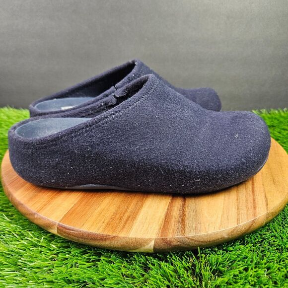 FitFlop Shuv Shoes Womens Size 7 Blue Wool Felt Clogs Slippers Mule Comfort - Picture 1 of 13